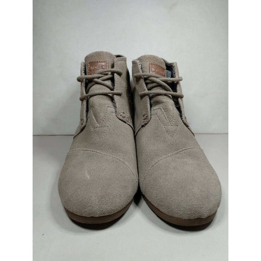 TOMS Kala Women's 3" Wedge Heel Lace Up Bootie Size 10 Taupe Desert - Picture 2 of 9